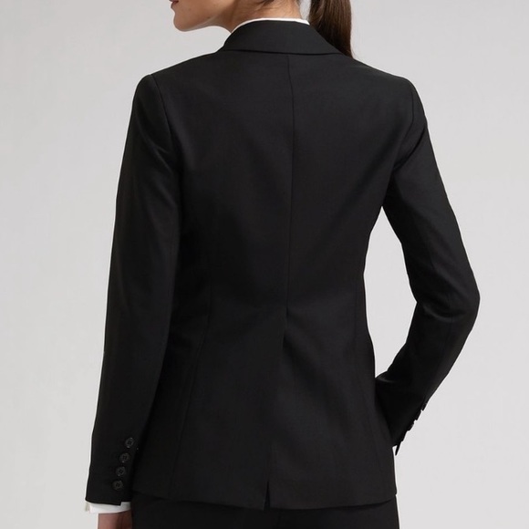 Theory Tailored Wool Blend Two Button Welt Pockets Blazer Classic Office Neutral - Picture 9 of 14